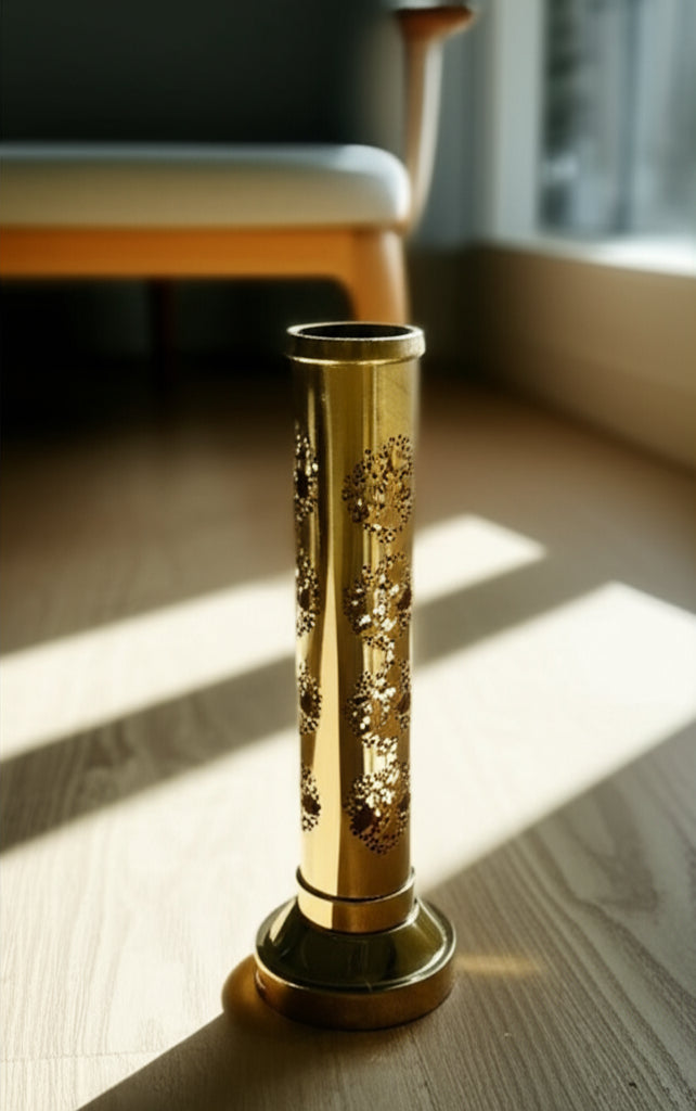 tree of life brass incense tower