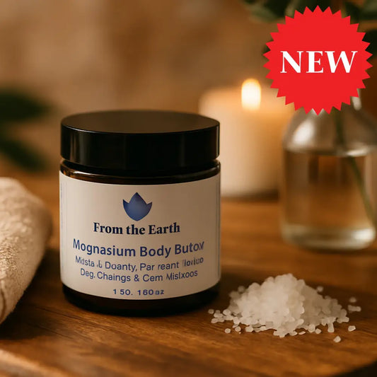 magnesium body butter jar on a counter