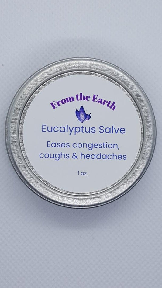 eucalyptus salve tin on a white background
