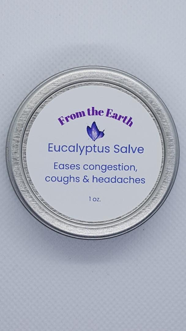 eucalyptus salve tin on a white background