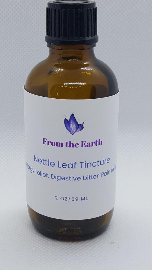 Nettle Leaf Tincture- Organic, Herbal Care, Digestive Bitter, Seasonal Allergies, Uterine Tonic, Muscle Spasms, Leg Cramps